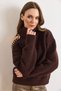 Women's Bitter Brown Turtleneck Shoulder Pearl Detailed Knitwear Sweater Kzk-19001143 - 2