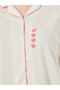 Women Heart Print Scallop Edge Detail Shirt and Pyjama - 3
