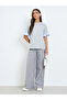 Women Grey Ruffled Trim T-Shirt - 2