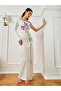 Women White Floral Print A-Line Maxi Dress - 4