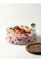 Acacia Lid Glass Presentation Bowl 19 cm Dessert Presentation Bowl, Yogurt Presentation Bowl