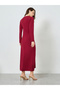 Women Burgundy Ruffled Front Maxi Dress - 5