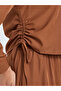 Women Ruched Shirt and Maxi Skirt Modest Set - 4