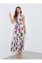 Women Brushstroke Print Sleeveless Shirt Maxi Dress - 3