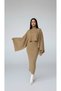 Women's High-Necked Dress with Shawl, Bat Model Long Knitwear Dress - 3