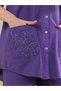 Women Purple Embroidered Shirt with Trousers Co-Ords - 6