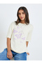 Women Beige Graphic Butterfly T-Shirt