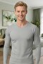 Men's Combed Cotton Lycra 3-Piece V-Neck Long Sleeve Undershirt - 5
