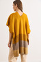 Women's Mustard Zigzag Patterned Poncho Cardigan Hrk-19000422 - 6