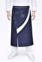 Name Gifted Navy Blue White Detailed Long Design Chef Apron Chef Apron Kitchen Aprons