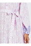 Women Lilac Printed Long Sleeves A-Line Maxi Dress - 4