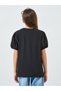 Teen Girls Black Puff Sleeve Embellished Top - 5