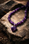 Women's Amethyst Real Heart Natural Stone Decorated Necklace 40 cm - 2