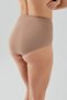 Women's Tulle Detailed High Waist Corseted Bato Panties |   Cappuccino 9304 - 4