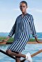 Women's Shirt Collar Striped Tunic Nightgown