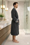 Women'S/Men's Unisex Velvet Bathrobe - Anthracite - 4