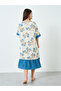 Women Floral Printed Short Sleeve Midi Nightdress - 4