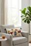 Colorful Flower Garden Patterned Punch Embroidered Rectangular Cushion Cover 35X55 cm - Tasseled Cushion Cover - 4