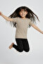 Beige Kids T-Shirt - Unisex Cotton Short Sleeve Casual Basic Kids T-Shirt - 3
