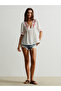 Women Floral Embroidery V Neck Top - 6