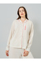 Women Heart Print Scallop Edge Detail Shirt and Pyjama - 2