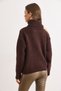 Women's Bitter Brown Turtleneck Shoulder Pearl Detailed Knitwear Sweater Kzk-19001143 - 6