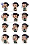 Cute Girl Character Emotion Sticker Set – Kawaii & Chibi Style Stickers - 2