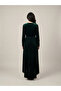 Women V Neck Velvet Maxi Dress - 5