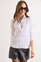 Women's White Slim Fit Woven Shirt with Front Pockets Gml-19001422 - 4