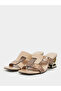 Women Snake Skin Print Mid-Heel Sandals - 2