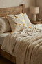 Daisy Patterned Punch Embroidered Tassel Cushion Cover 42X42 cm - Bohemian Decorative Pillow - 4