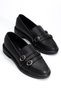 Women's Loafer 3 Buckle Black Casual Shoes