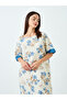 Women Floral Printed Short Sleeve Midi Nightdress - 2