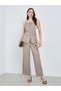 Women Beige Strappy Waistcoat with Waist Tie-Belt - 2