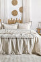 Sahra Duvet Cover Set Double Elastic Sheet 100% Cotton Embroidered (200X220 cm) Blue