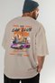 Araba Club Series 27 Back Printed Beige Oversize T-Shirt 100% Cotton Men's Women's - 7