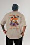 Araba Club Series 5 Back Printed Beige Oversize T-Shirt 100% Cotton Men Women - 2