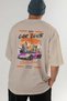 Araba Club Series 27 Back Printed Beige Oversize T-Shirt 100% Cotton Men's Women's - 6
