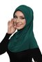 Takmatik Plain Green Ready-To-Wear Turban Hijab Pool Cap Suitable for Medical Use Prayer Cover