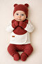 Waffle Fabric Organic Cotton Bear-Ear Hat Boxed 5-Piece Hospital Discharge Set - 4