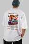 Araba Club Series 1 Back Printed White Oversize T-Shirt 100% Cotton Men's Women's - 6