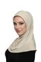 Takmatik Plain Beige Ready-To-Wear Turban Hijab Pool Cap Suitable for Medical Use Prayer Cover - 7