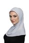 Takmatik Plain Light Gray Ready-To-Wear Turban Hijab Pool Cap Medical Suitable Prayer Cover - 5