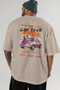 Araba Club Series 41 Back Printed Beige Oversize T-Shirt 100% Cotton Men Women - 5