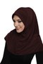 Takmatik Plain Brown Ready-To-Wear Turban Hijab Pool Cap Medical Suitable Prayer Cover - 5