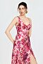 Ruffle Detailed Patterned Chiffon Dress - 4