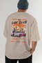 Araba Club Series 18 Back Printed Beige Oversize T-Shirt 100% Cotton Men Women - 6
