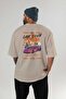 Araba Club Series 28 Back Printed Beige Oversize T-Shirt 100% Cotton Men's Women's - 4