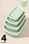 Set of 20 Rectangular Storage Containers - Microwave Safe Food Containers 1.25L 0.75L 0.5L 0.25L Green - 3