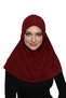 Takmatik Plain Burgundy Ready-To-Wear Turban Hijab Pool Cap Medical Suitable Prayer Cover - 6